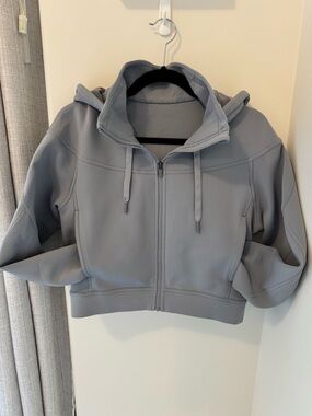 lululemon athletica Cropped Zip Hoodie in Light Gray size 6 dot confirmed